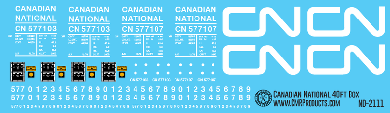 Canadian National 40ft Modern Box Car Decals