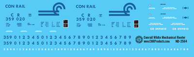 N Scale - Conrail White Mechanical Reefer Decals
