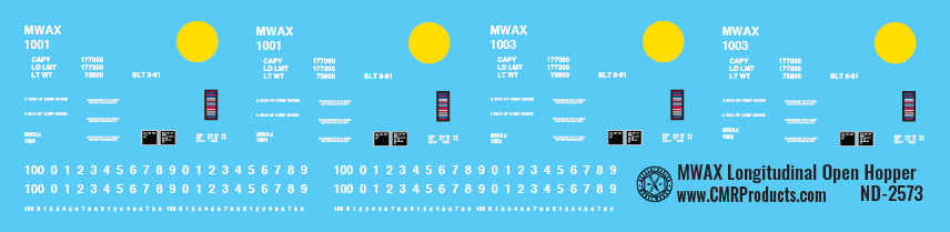 N Scale - MWAX Longitudinal Hopper Decals