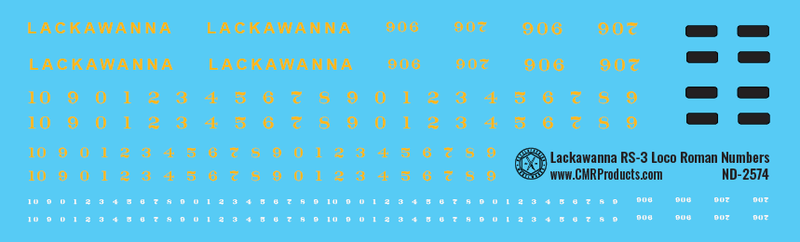 Lackawanna RS3 Roman Numbers Locomotive Decals