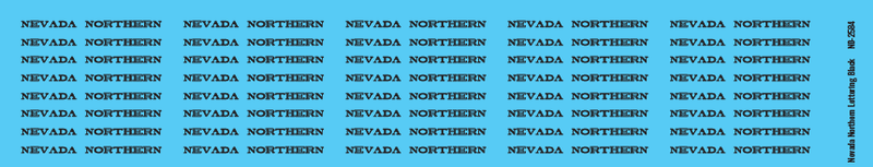 Nevada Northern Black Name Decals