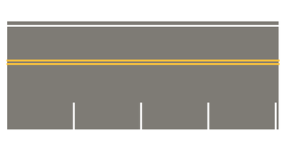 Easy Streets HO - Medium Asphalt Single Side Parallel Parking White