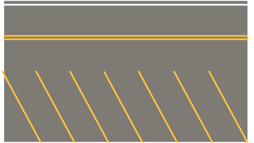 Easy Streets HO - Medium Asphalt Single Side Angled Parking Yellow