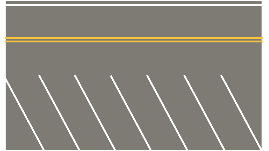 Easy Streets HO - Medium Asphalt Single Side Angled Parking White