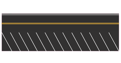 Easy Streets N - Fresh Asphalt Single Side Angled Parking White