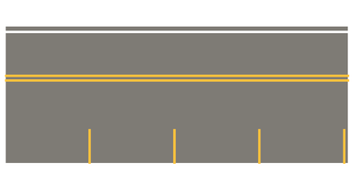 Easy Streets HO - Medium Asphalt Single Side Parallel Parking Yellow