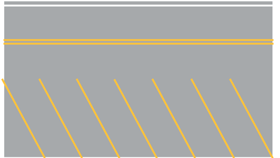 Easy Streets HO - Aged Asphalt Single Side Angled Parking Yellow