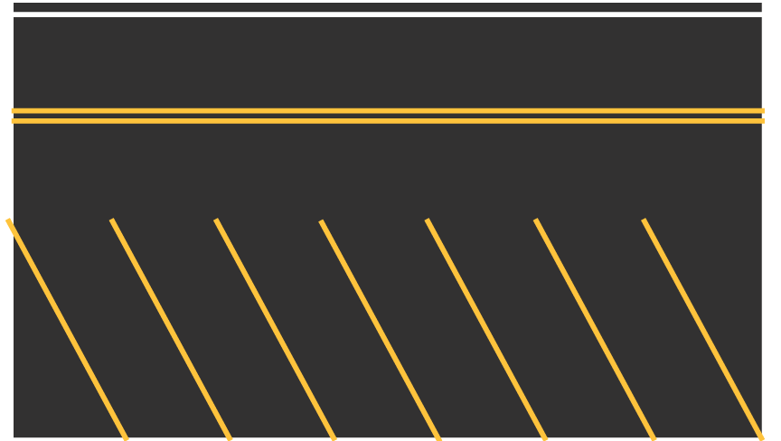 Easy Streets HO - Fresh Asphalt Single Side Angled Parking Yellow
