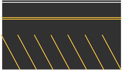 Easy Streets HO - Fresh Asphalt Single Side Angled Parking Yellow