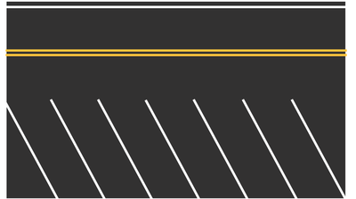 Easy Streets HO - Fresh Asphalt Single Side Angled Parking White
