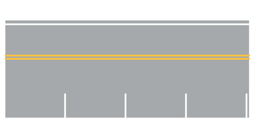 Easy Streets HO - Aged Asphalt Single Side Parallel Parking White