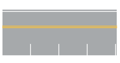 Easy Streets HO - Aged Asphalt Single Side Parallel Parking White