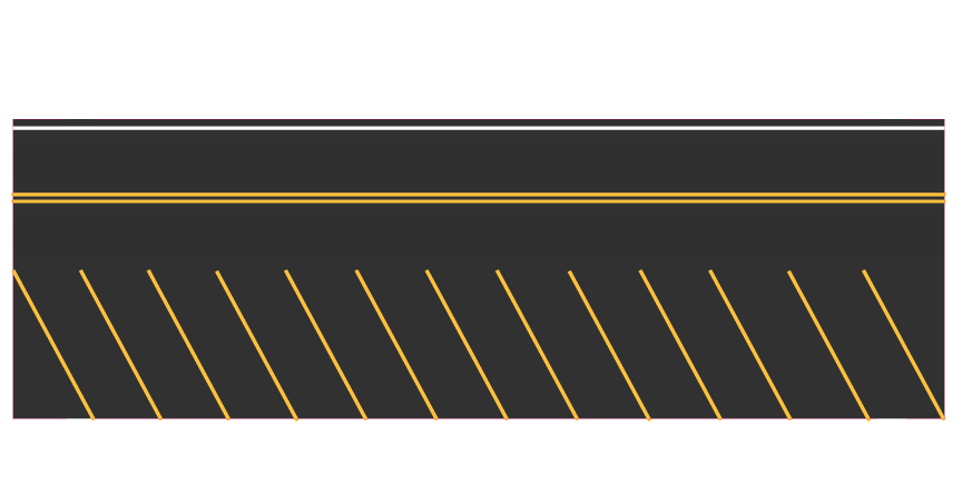 Easy Streets N - Fresh Asphalt Single Side Angled Parking Yellow