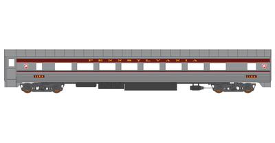 Pennsylvania Railroad Corrugated Passenger Car Tuscan Background  Decals