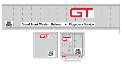 Grand Trunk Western Piggyback Trailer Decals