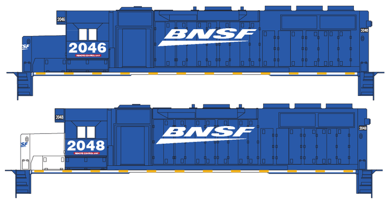 BNSF GP38-3 Blue White Locomotive Decals
