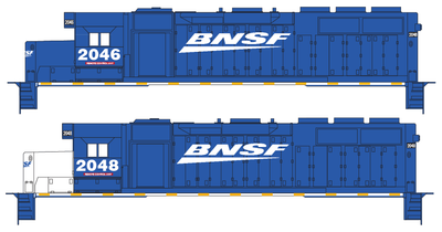 BNSF GP38-3 Blue White Locomotive Decals