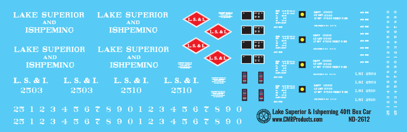 Lake Superior &amp; Ishpeming 40ft Box Car Decals