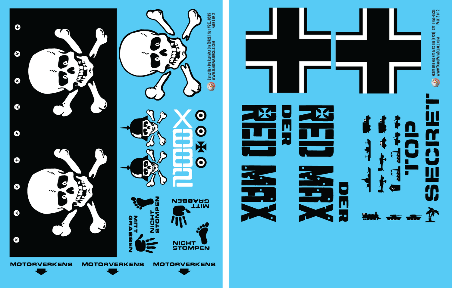 Estes Der Big Red Max Decals (9721) 3in