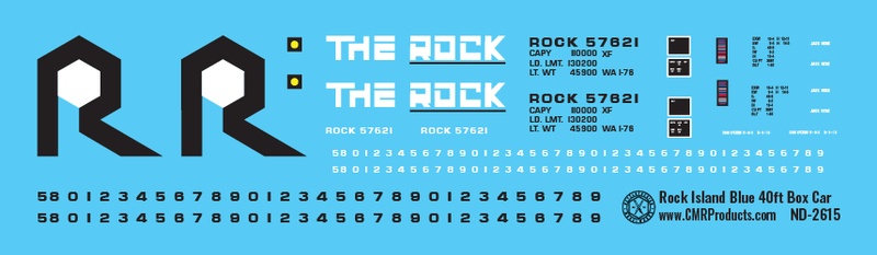 Rock Island Blue 40ft Box Car Decals