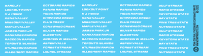 N Scale - Penn Central White Passenger Car Name Decals