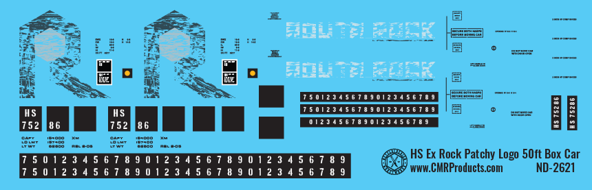 HO Scale - Hartford &amp; Slocomb ex Rock Patchy logo Box Car Decals