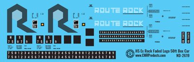 N Scale - Hartford &amp; Slocomb ex Rock Faded logo Box Car Decals