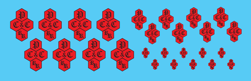 PC&amp;C RR Logo Decals