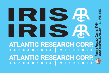 Atlantic Research Corp Iris Rocket BT60 Decals