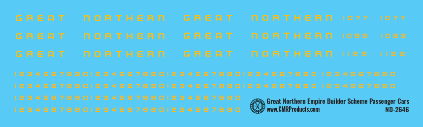 N Scale - Great Northern Empire Builder Passenger Car Decals v2