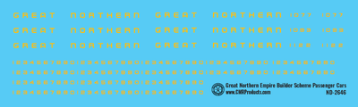 N Scale - Great Northern Empire Builder Passenger Car Decals v2