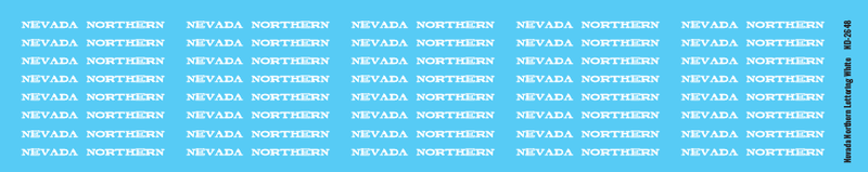 Nevada Northern White Name Decals