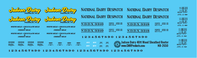 HO Scale - Judson Dairy 40ft Wood Reefer Decals