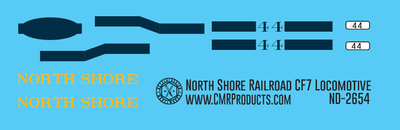 HO Scale - North Shore Railroad CF7 Locomotive Decals