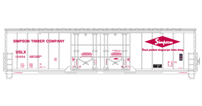 Simpson Timber Co Diamond Evans Double Door Box Car Decals