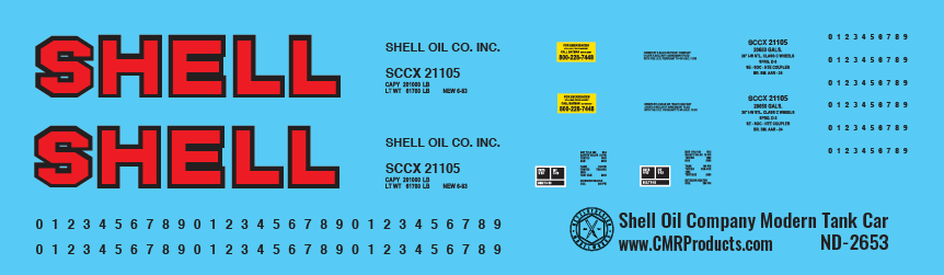 N Scale - Shell Oil Company Modern Tank Car Decals