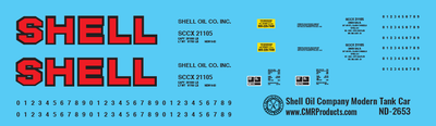 Shell Oil Company Modern Tank Car Decals