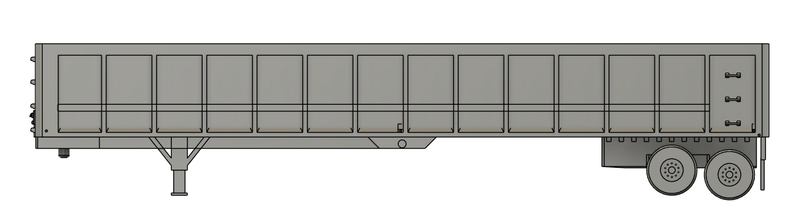 N Scale - Frameless End Dump Trailer Raised Axle (Qty 2)