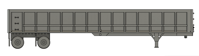 N Scale - Frameless End Dump Trailer Split Axle (Qty 2)