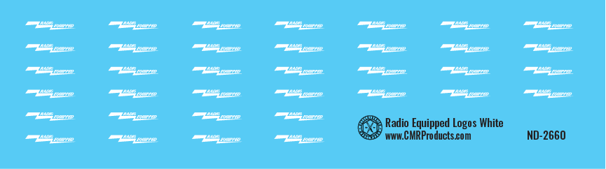 Radio Equipped Logos White Decals