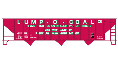 Christmas Lump O Coal Open Hopper Decals
