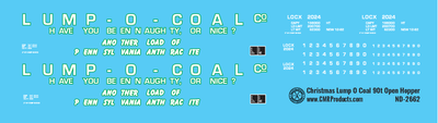 N Scale - Christmas Lump O Coal Open Hopper Decals