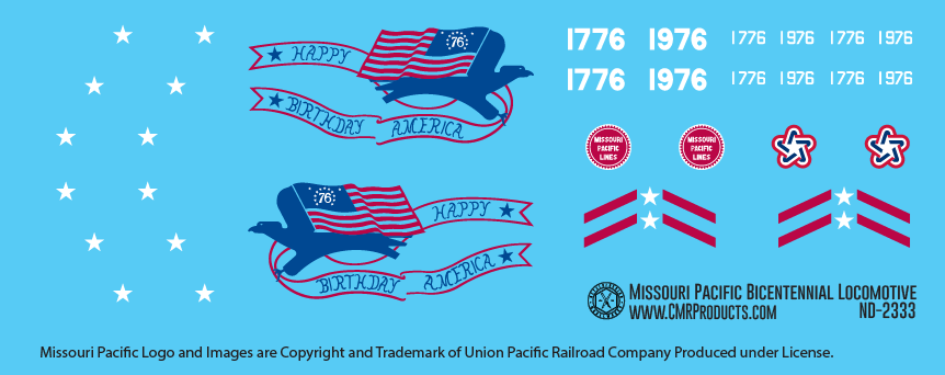 Missouri Pacific Bicentennial Locomotive Decals