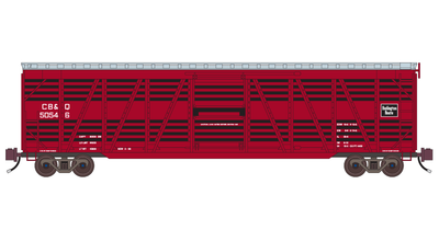 Chicago Burlington Quincy 50ft Outside Braced Stock Car Decals