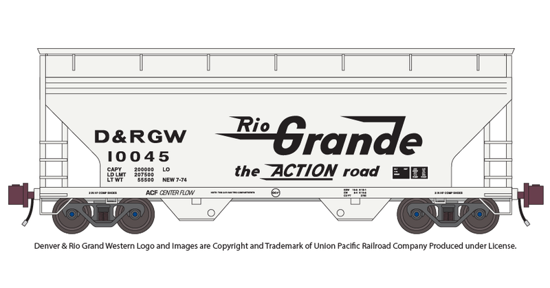 Denver Rio Grande Western 2 Bay ACF Covered Hopper Decals