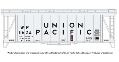Union Pacific 40ft Airslide WP Covered Hopper Decals