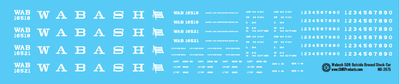 N Scale - Wabash Railroad 50ft Outside Braced Stock Car Decals