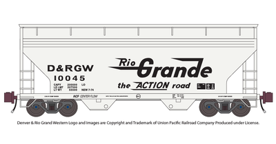 Denver Rio Grande Western 2 Bay ACF Covered Hopper Decals