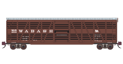 Wabash Railroad 50ft Outside Braced Stock Car Decals