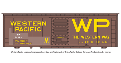 Western Pacific 40ft Box Car Restencil Decals